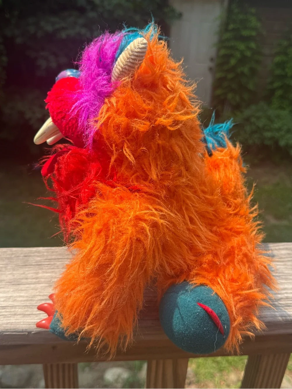 Vintage 1986 My Pet Monster GWONK Hand Puppet Plush Orange AmToy 80s Toy RARE